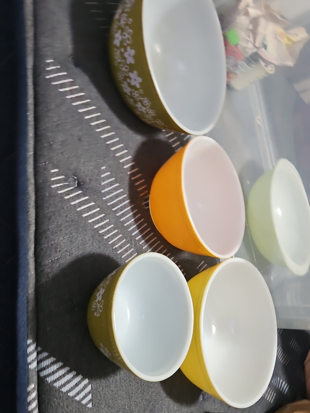 Colorful Ceramic Mixing Bowls Set - Yellow, Orange, Green